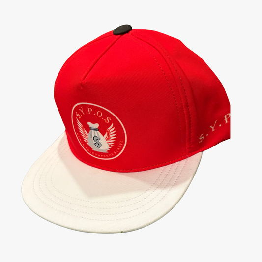 $.Y.P.O.$ Red & White Premium Snapback Cap