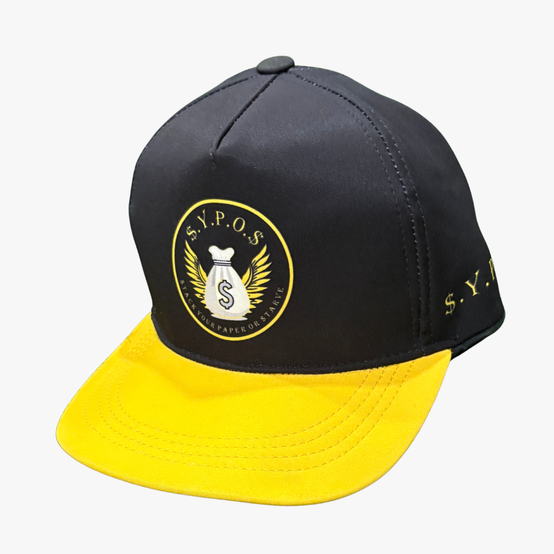 $.Y.P.O.$ Black & Yellow Premium Snapback Cap