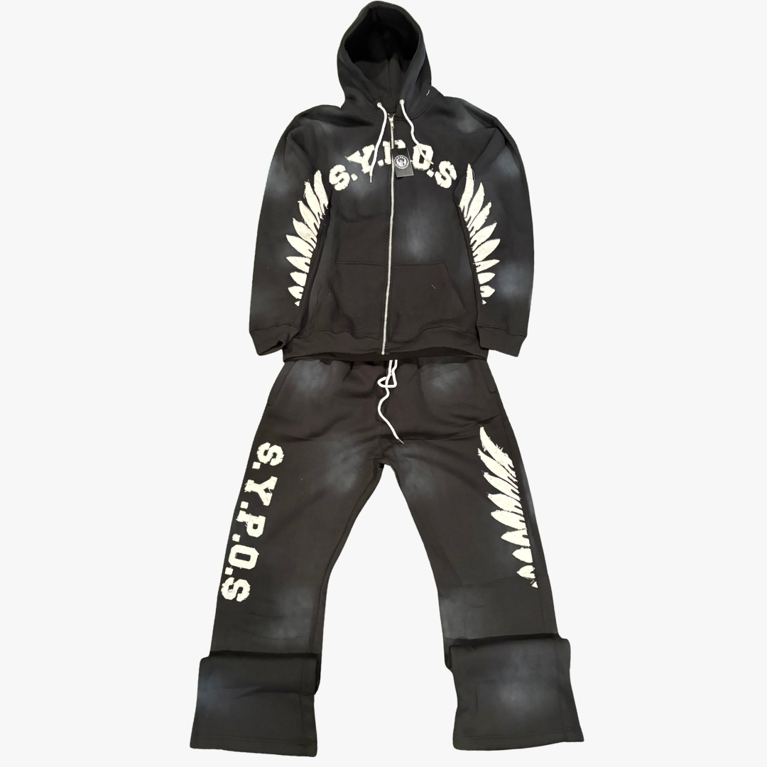 $.Y.P.O.$ Premium Black Hoodie & Jogger Tracksuit Set