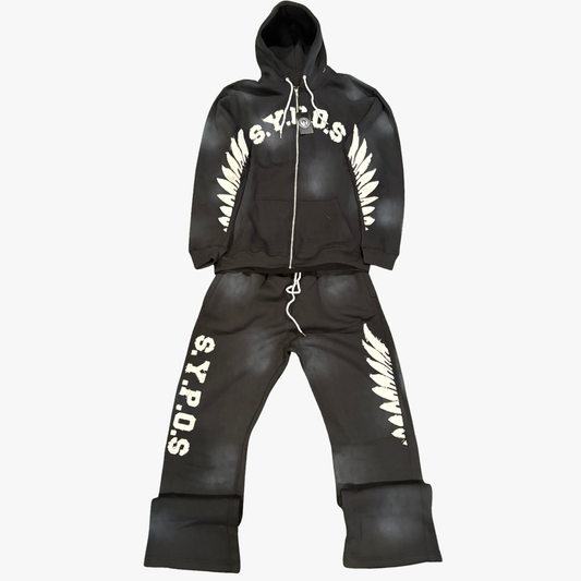 $.Y.P.O.$ Premium Black Hoodie & Jogger Tracksuit Set