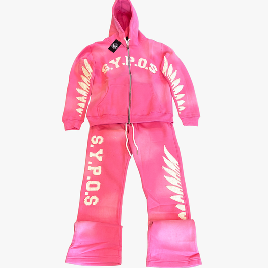 $.Y.P.O.$ Premium Pink Hoodie & Jogger Tracksuit Set