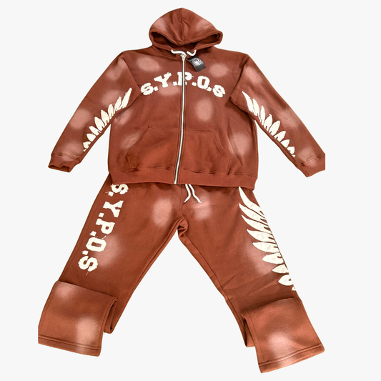 $.Y.P.O.$ Premium Brown Hoodie & Jogger Tracksuit Set