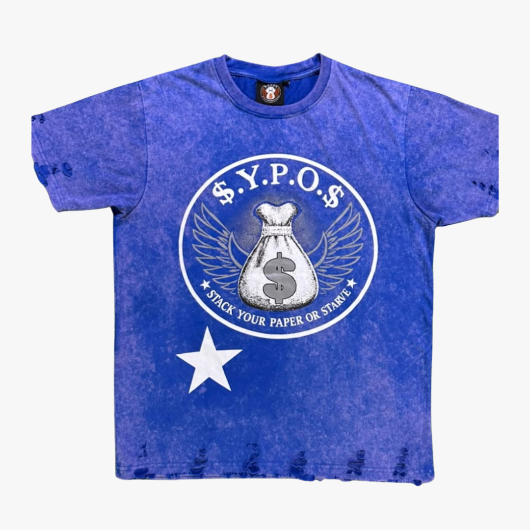 $.Y.P.O.$ Premium Acid Wash Graphic T-Shirt
