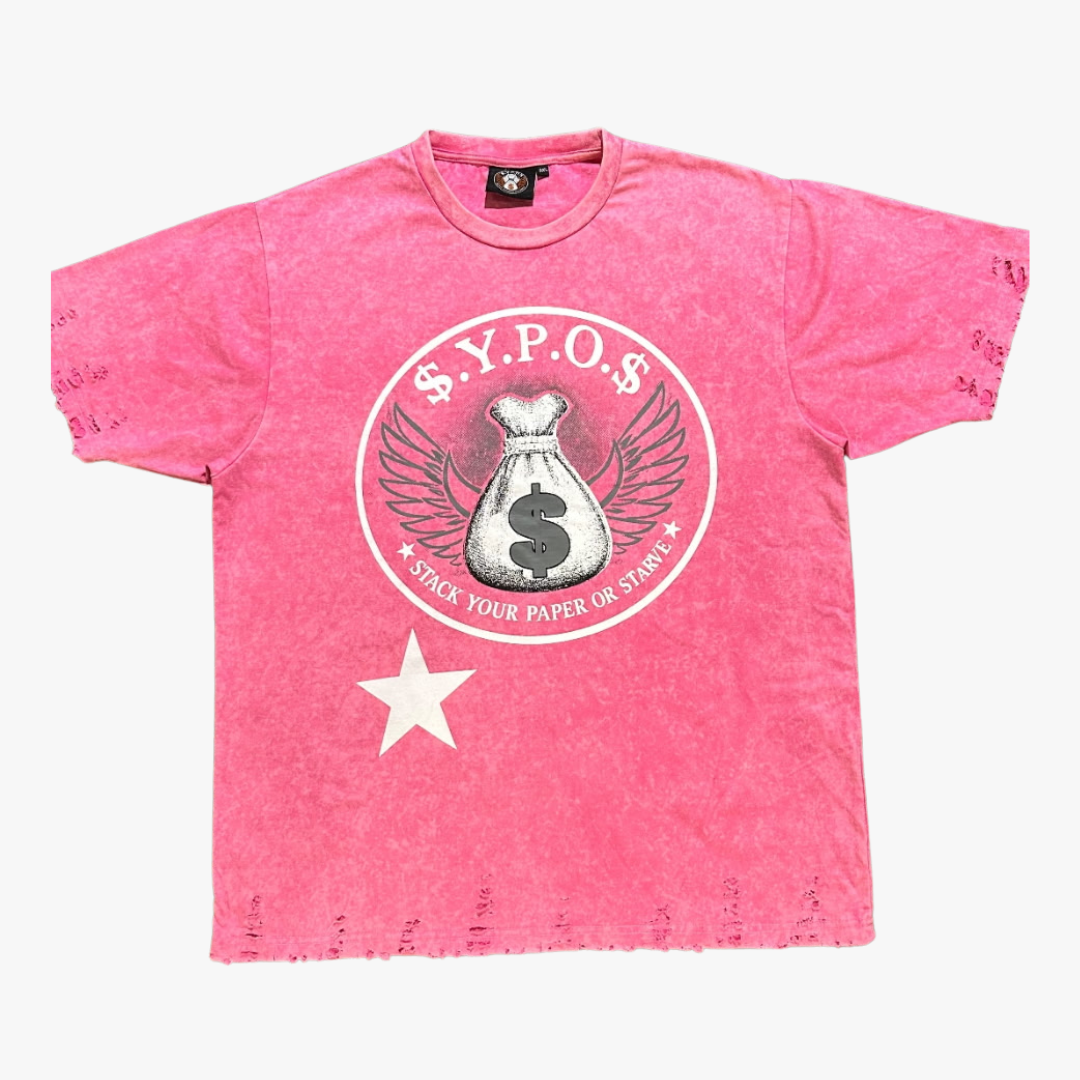 $.Y.P.O.$ Premium Acid Wash Graphic T-Shirt