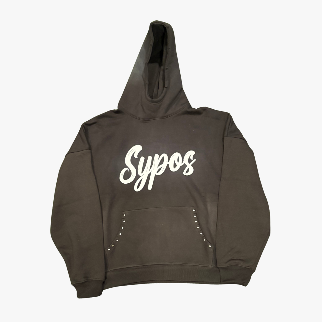 $.Y.P.O.$ Signature Black oversized Pullover Hoodie